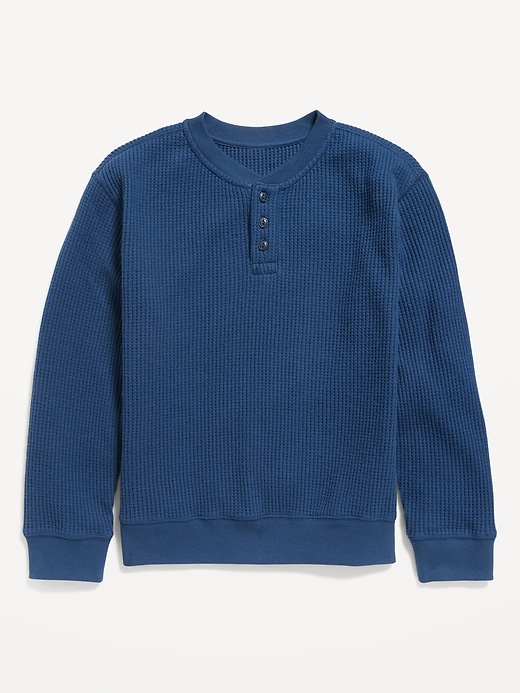 Long-Sleeve Thermal-Knit Henley T-Shirt for Boys | Old Navy