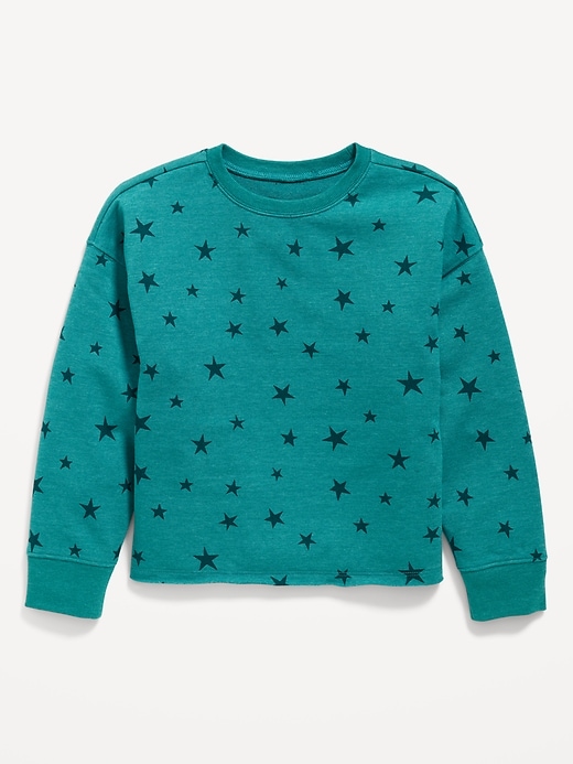 View large product image 1 of 1. Vintage Printed Slouchy Crew-Neck Sweatshirt for Girls