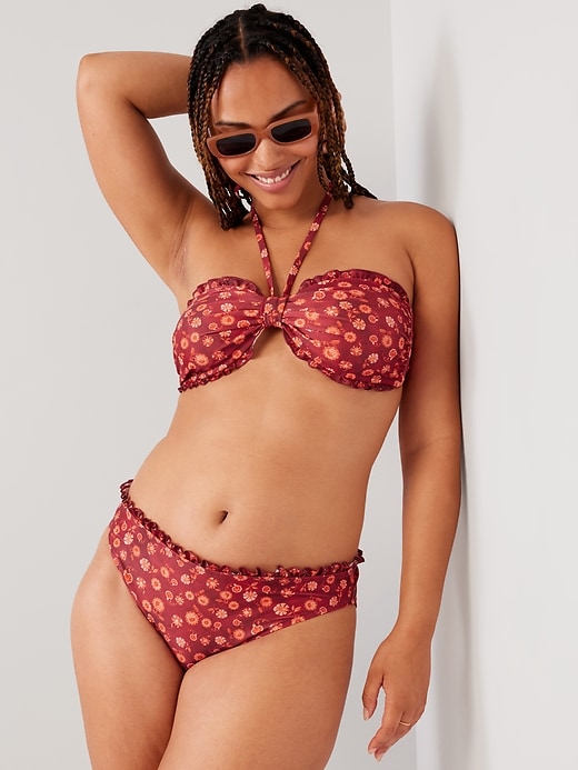 Image number 3 showing, Ruffled Convertible Bandeau Swim Top