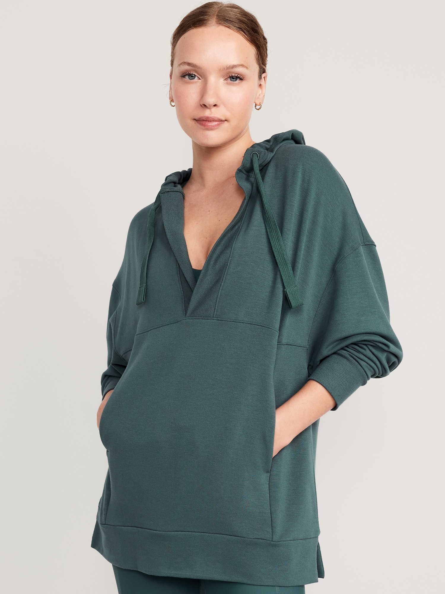 Oversized Live-In French-Terry Tunic Hoodie for Women | Old Navy