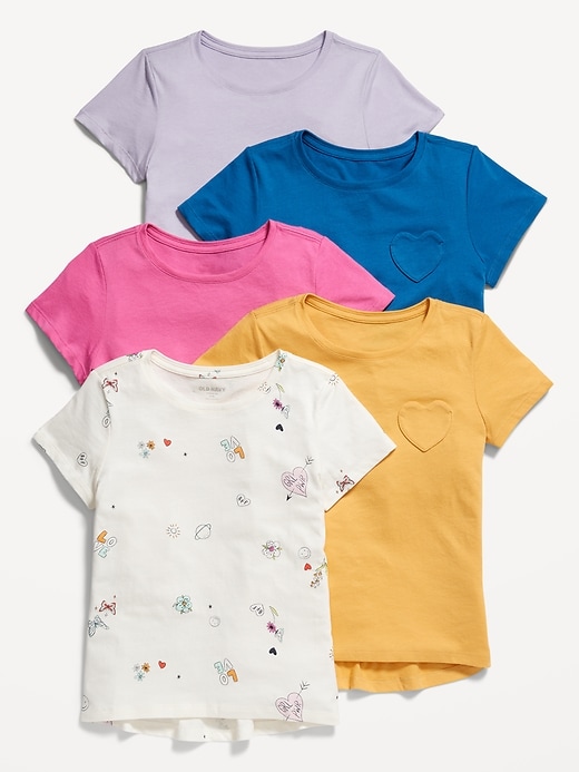 Softest Printed T-Shirt 5-Pack for Girls | Old Navy