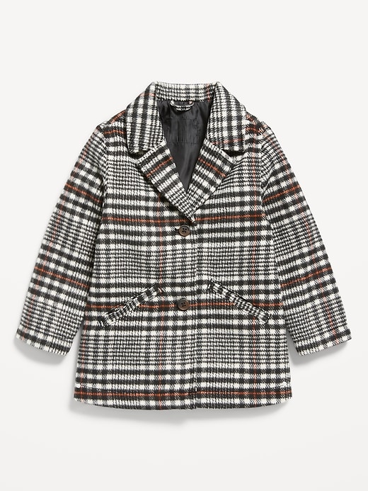 View large product image 1 of 2. Oversized Plaid Coat for Toddler Girls