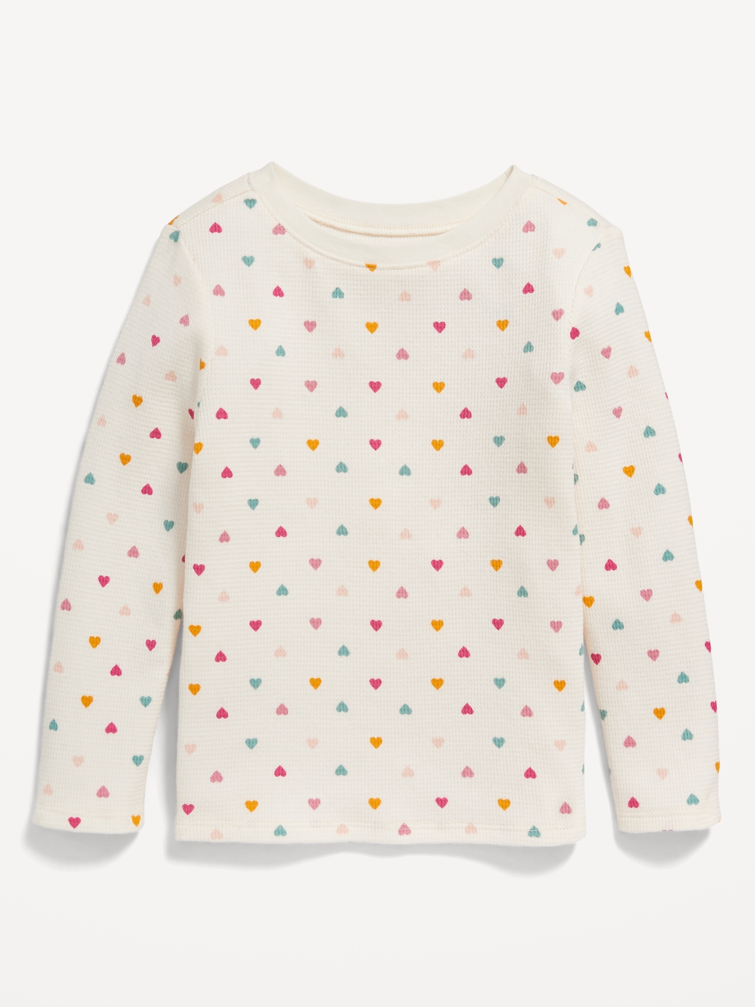 Printed Long-Sleeve Thermal-Knit T-Shirt for Toddler Girls