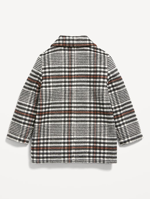 View large product image 2 of 2. Oversized Plaid Coat for Toddler Girls