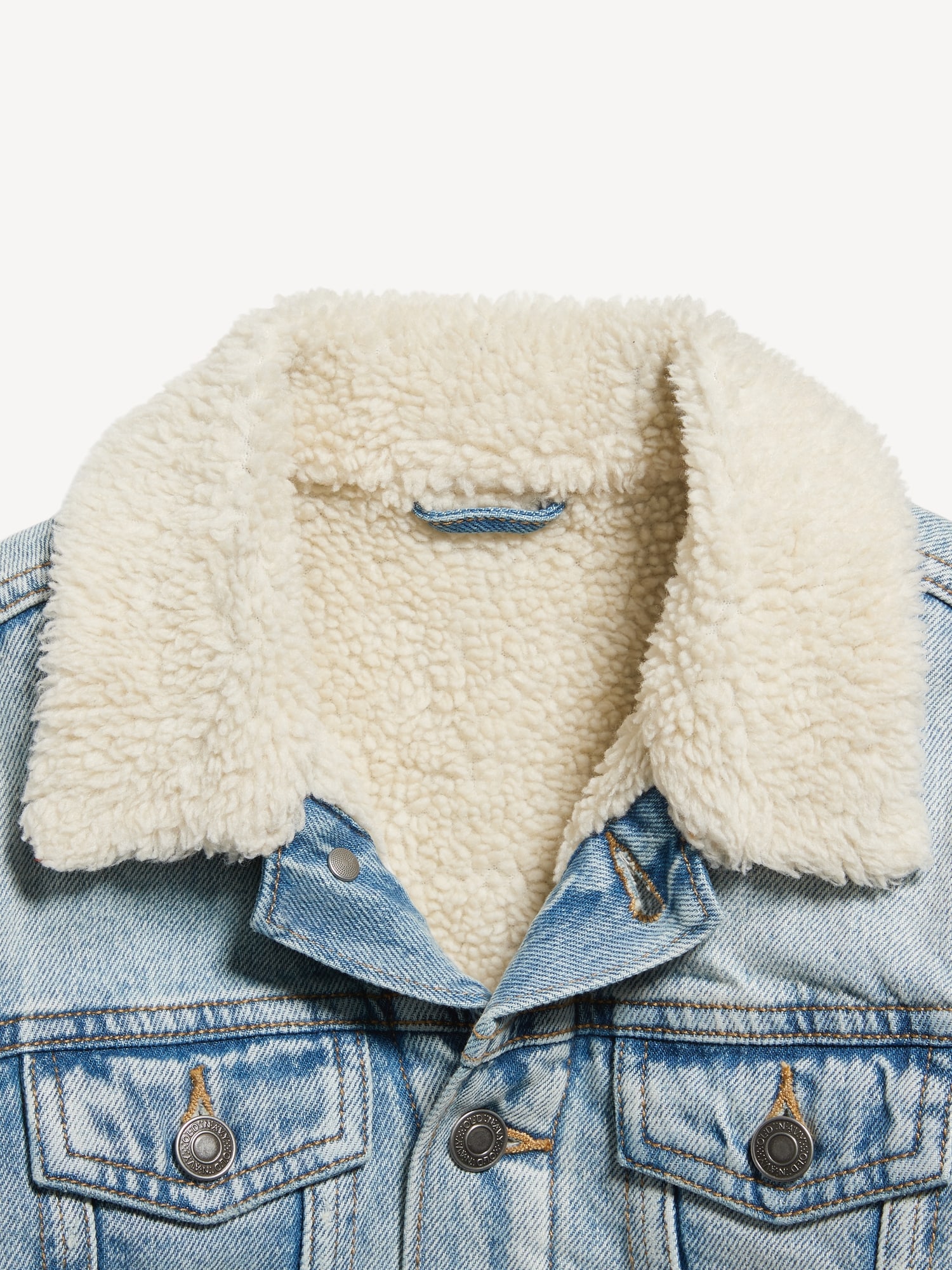 Gender-Neutral Sherpa-Lined Non-Stretch Jean Jacket for Kids | Old Navy