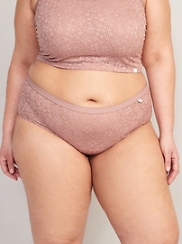 View large product image 7 of 8. High-Waisted Lace Bikini Underwear