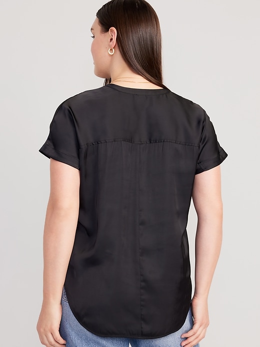 Image number 6 showing, Dolman-Sleeve Satin Shirt