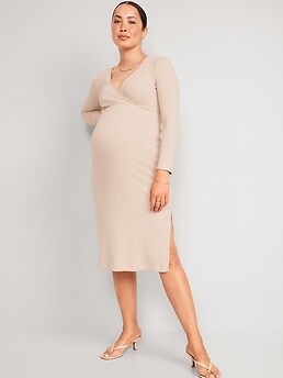 Margot Long Sleeve Midi Maternity Nursing Dress