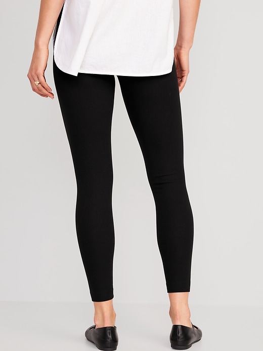 Image number 6 showing, High-Waisted Rib-Knit Leggings 2-Pack