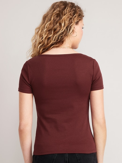 Fitted RibKnit TShirt for Women Old Navy