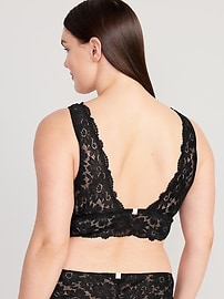 View large product image 6 of 8. Lace Front-Close Bralette Top