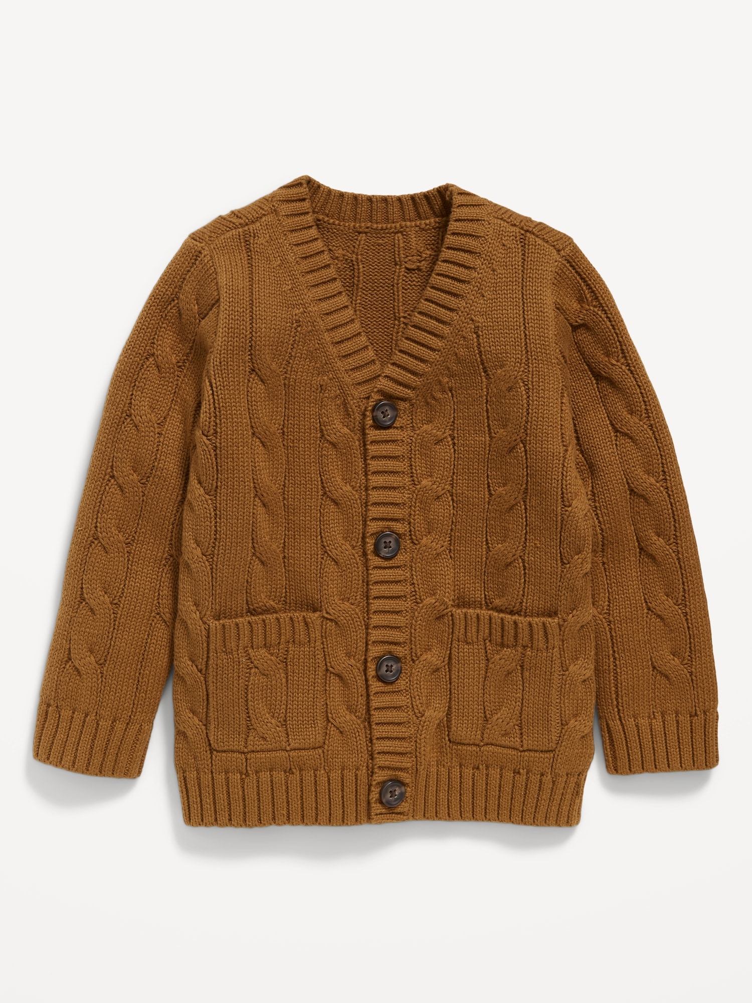 Button-Front Cable-Knit Cardigan Sweater for Toddler Boys