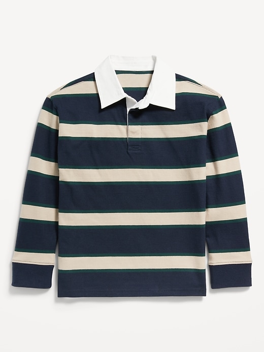View large product image 2 of 3. Striped Long-Sleeve Rugby Polo Shirt for Boys