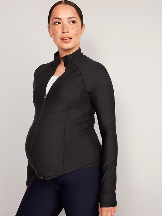 Image number 1 showing, Maternity PowerSoft Full-Zip Performance Jacket