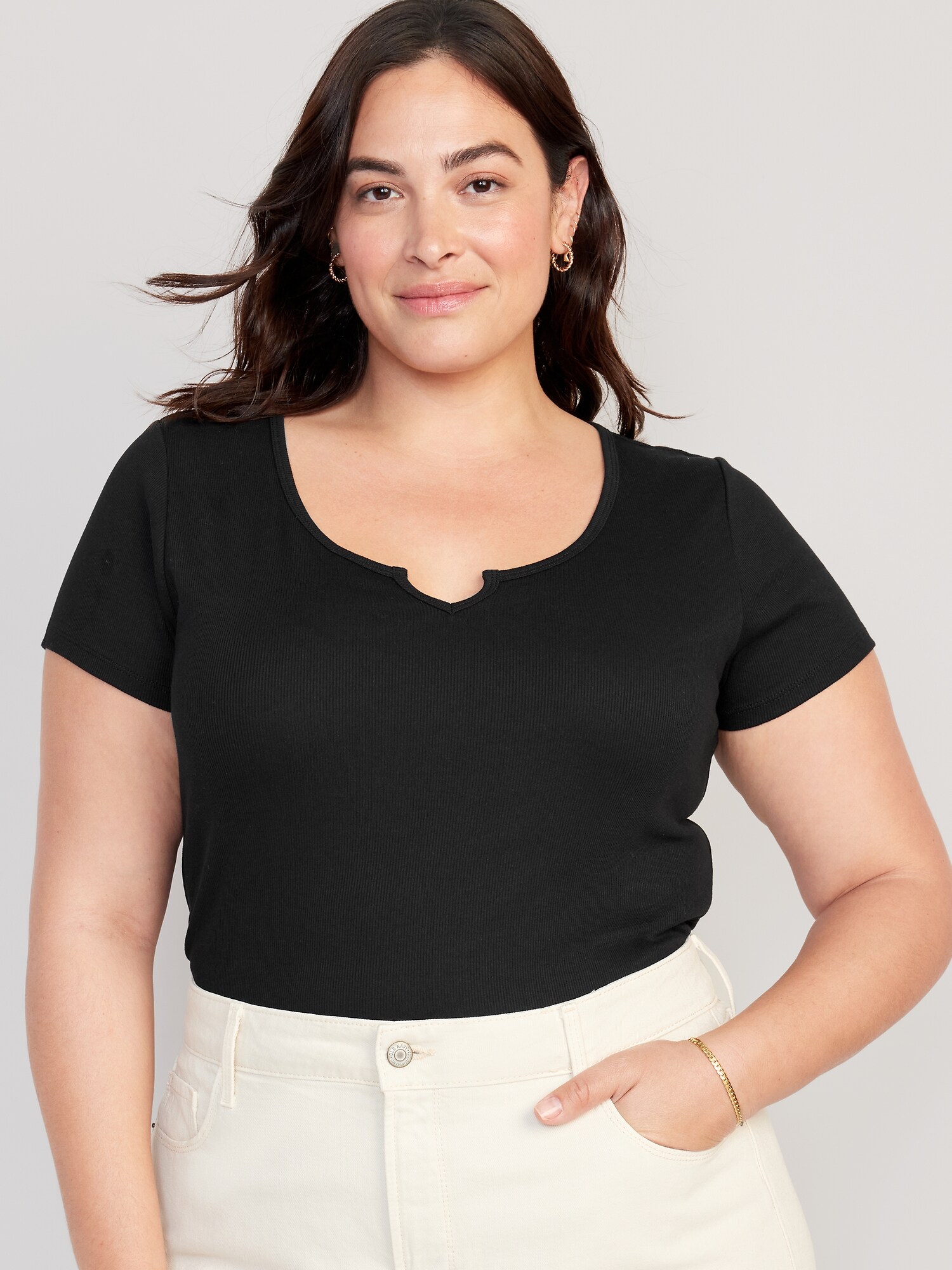 Fitted RibKnit TShirt Old Navy