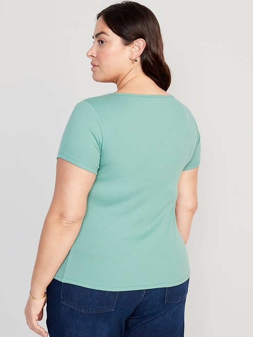 Image number 8 showing, Fitted Rib-Knit T-Shirt