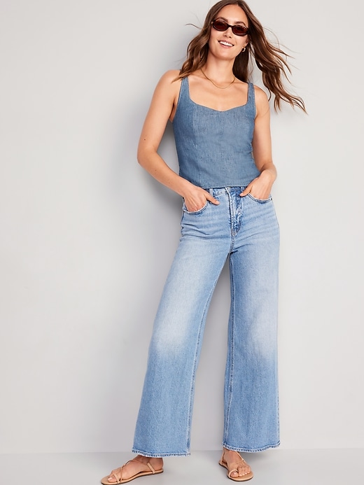 Image number 3 showing, Fitted Jean Cropped Top