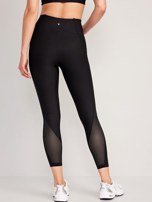 Image number 2 showing, High-Waisted PowerSoft Mesh-Panel 7/8 Leggings