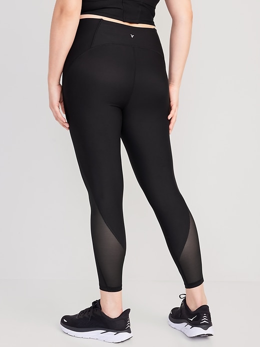 Image number 6 showing, High-Waisted PowerSoft Mesh-Panel 7/8 Leggings