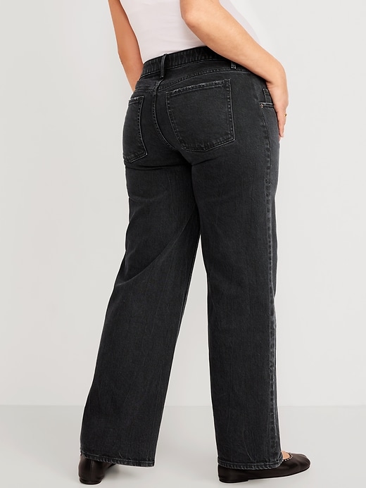 Image number 2 showing, Maternity Front-Low Panel Wide-Leg Jeans