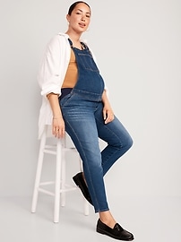 Image number 3 showing, Maternity Side-Panel OG Straight Jean Overalls