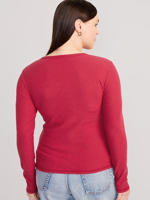 Image number 6 showing, Plush Long-Sleeve V-Neck T-Shirt