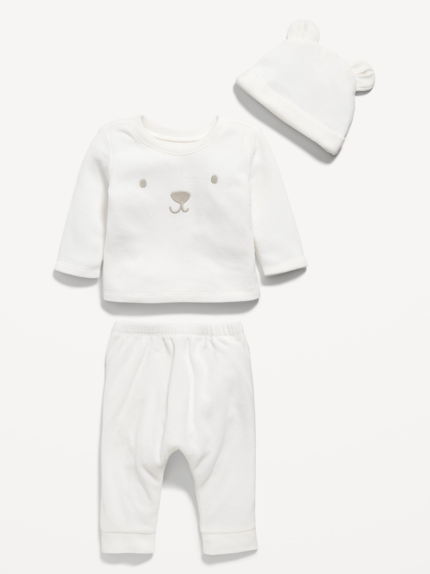 Unisex Microfleece 3-Piece Top, Pants & Hat Layette for Baby | Old Navy