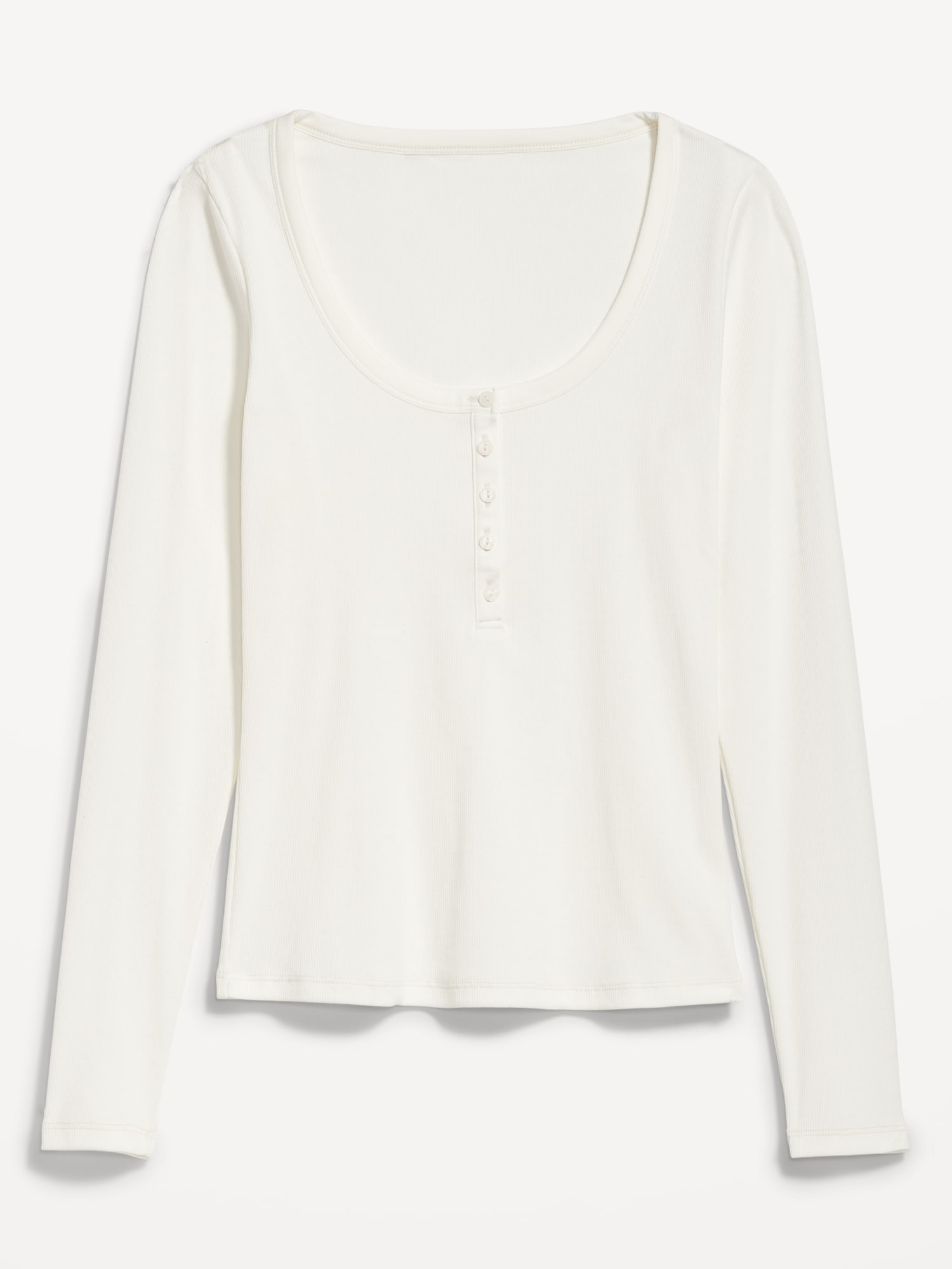 Fitted Rib-Knit Henley T-Shirt for Women | Old Navy