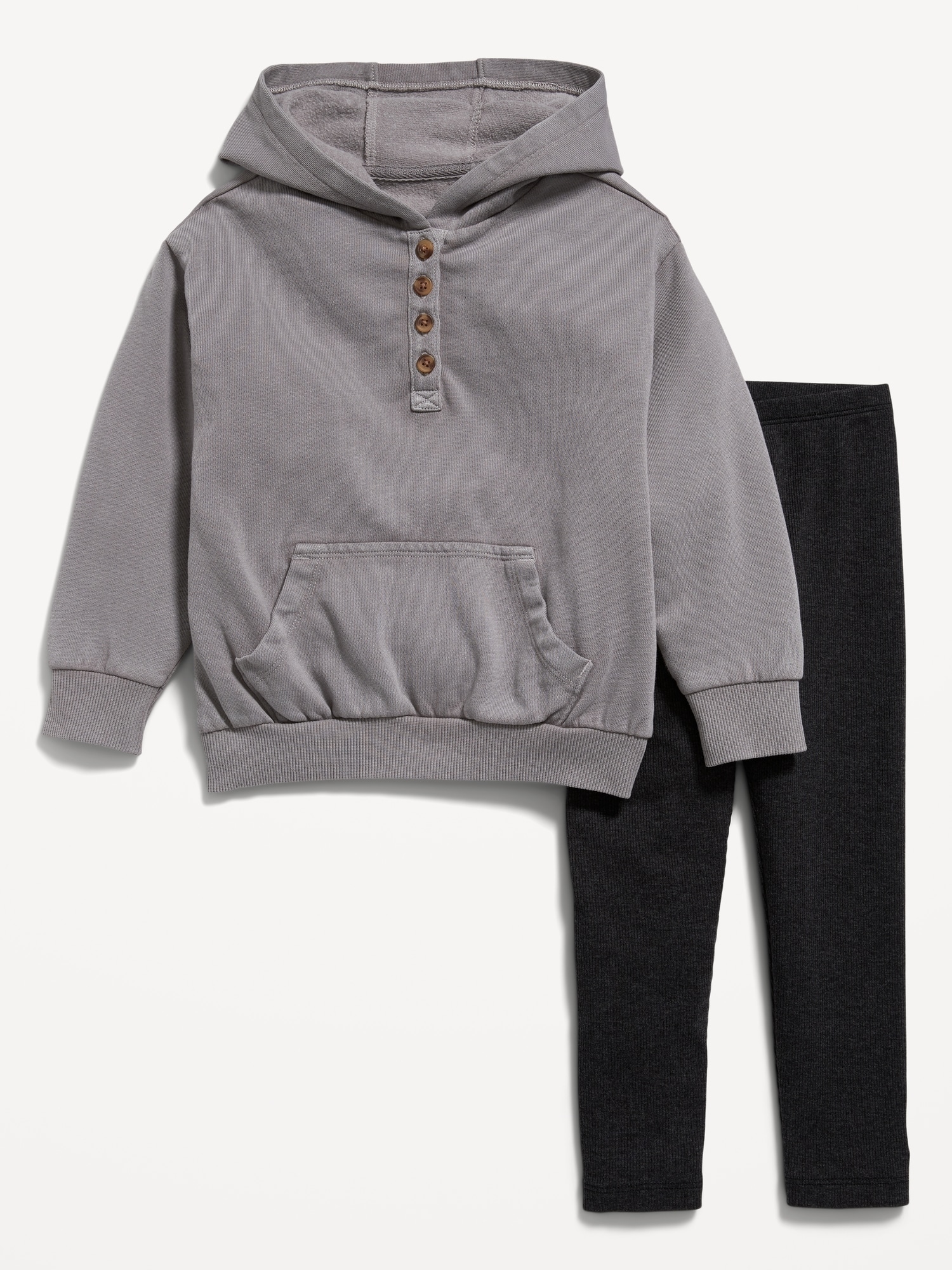 Henley Pullover Hoodie and Leggings Set for Toddler Girls | Old Navy