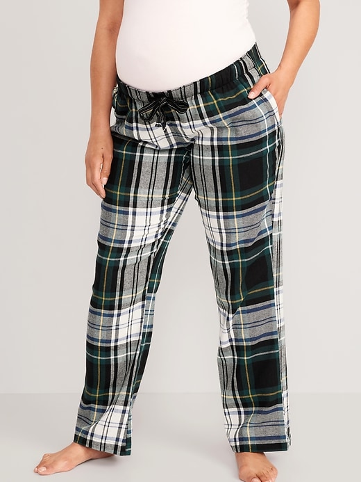 View large product image 1 of 2. Maternity Printed Flannel Pajama Pants