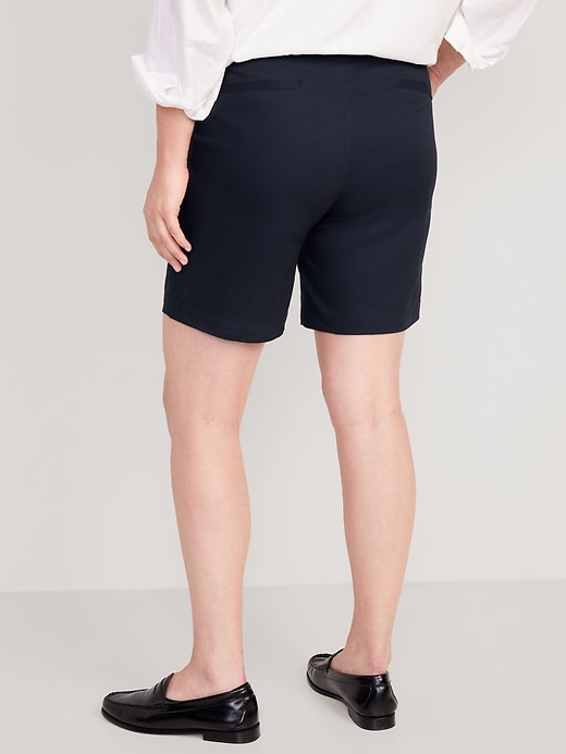 Image number 6 showing, High-Waisted Uniform Bermuda Shorts -- 7-inch inseam