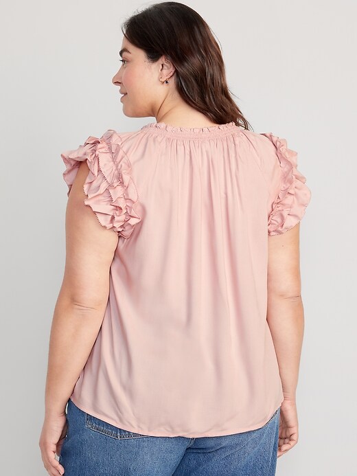 Image number 8 showing, Ruffle-Trim Smocked Top