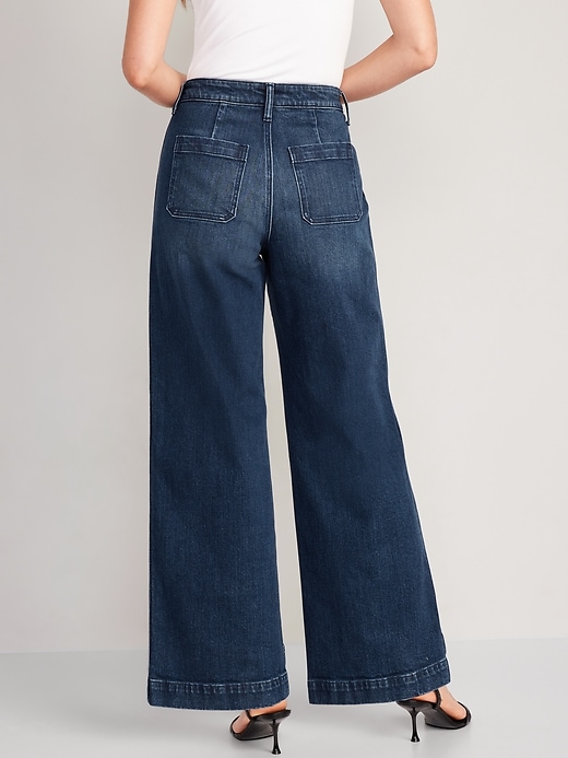 Image number 2 showing, Extra High-Waisted Trouser Wide-Leg Jeans