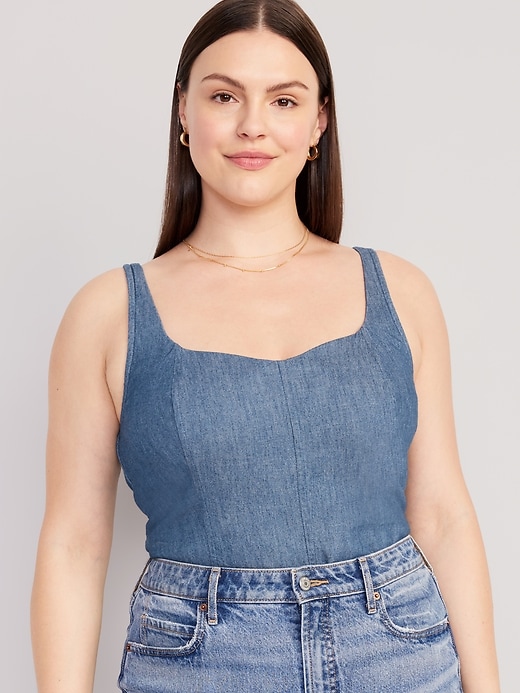 Image number 5 showing, Fitted Jean Cropped Top