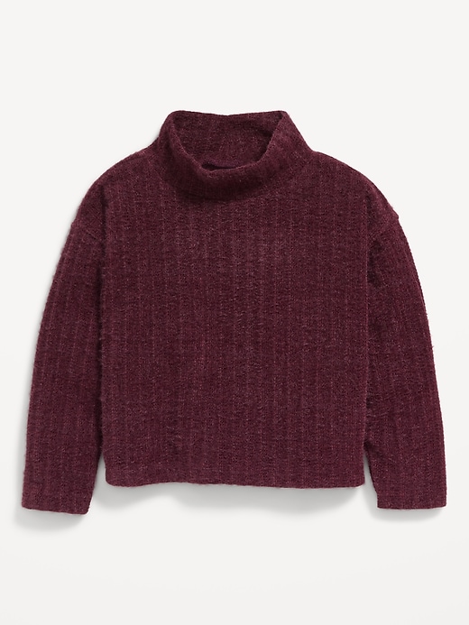 View large product image 1 of 1. Cozy-Knit Mock-Neck Cropped Sweater for Toddler Girls