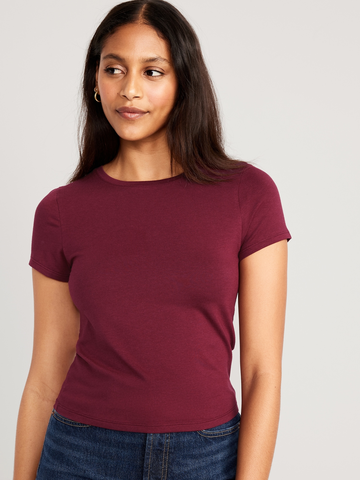 Bestee Cropped Crew-Neck T-Shirt | Old Navy