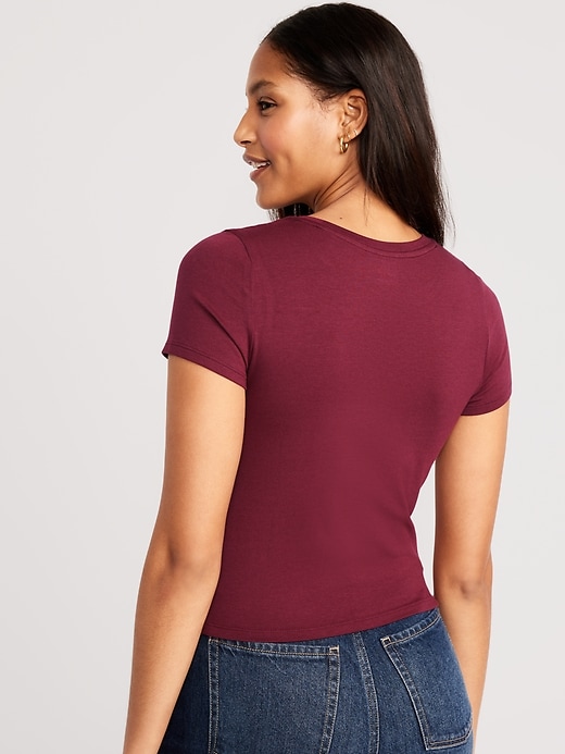 Cropped T-Shirt Women Old for Navy | Bestee Crew-Neck