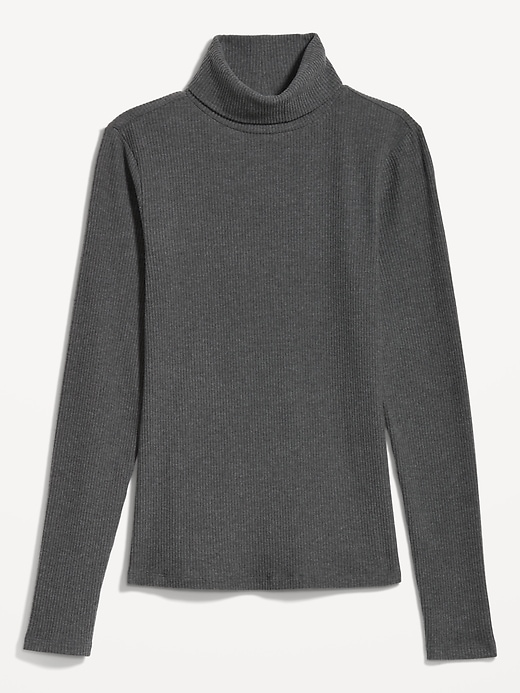 Image number 4 showing, Fitted Plush Rib-Knit Turtleneck
