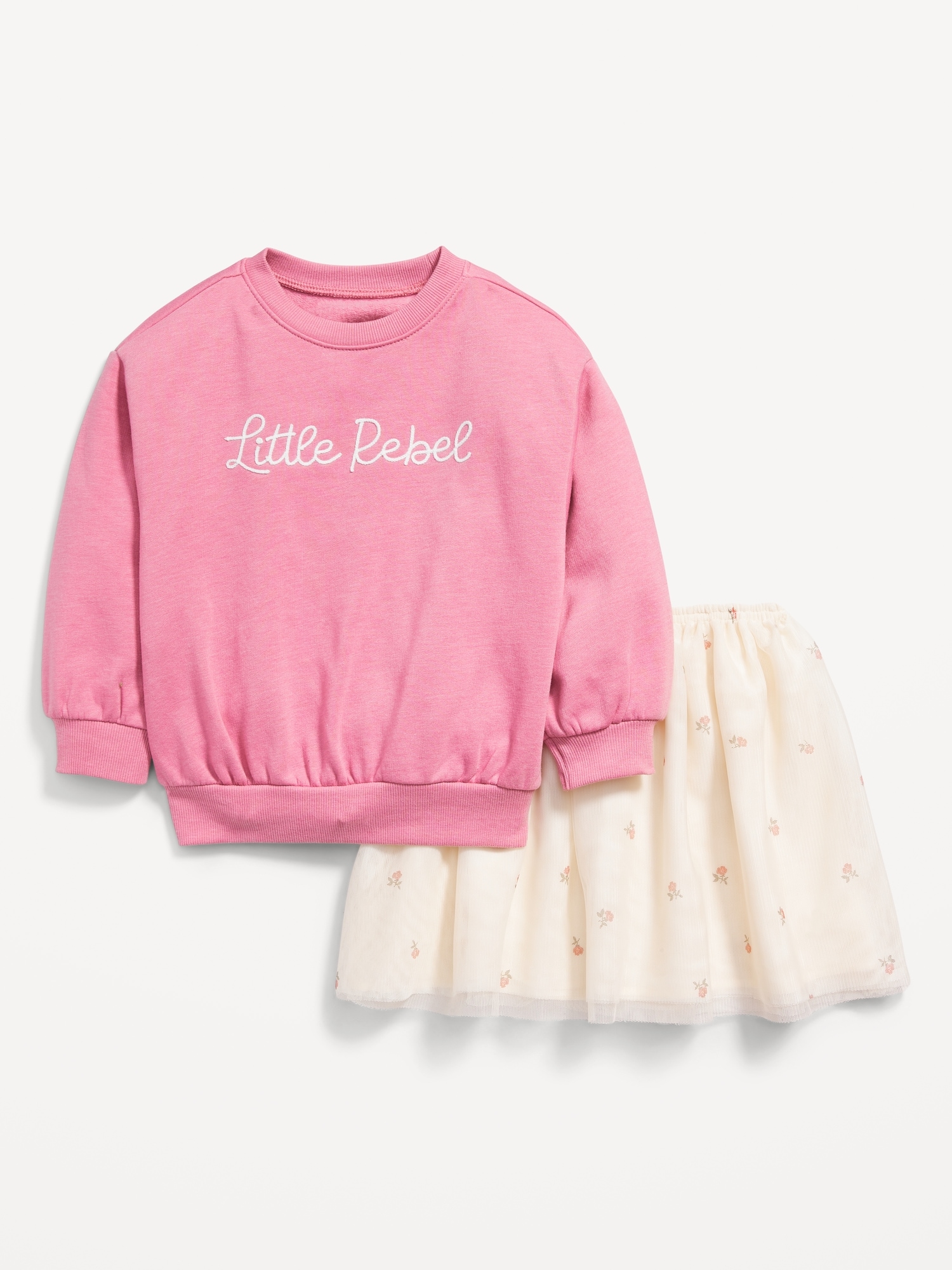 Crew-Neck Sweatshirt and Tulle Skirt Set for Toddler Girls | Old Navy
