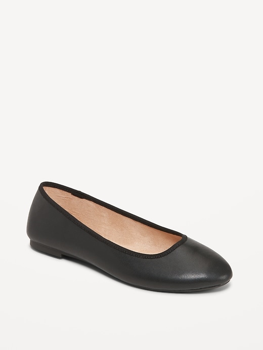 Image number 1 showing, Faux-Leather Ballet Flats
