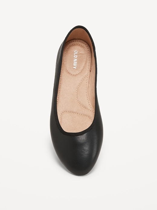 Image number 3 showing, Faux-Leather Ballet Flats
