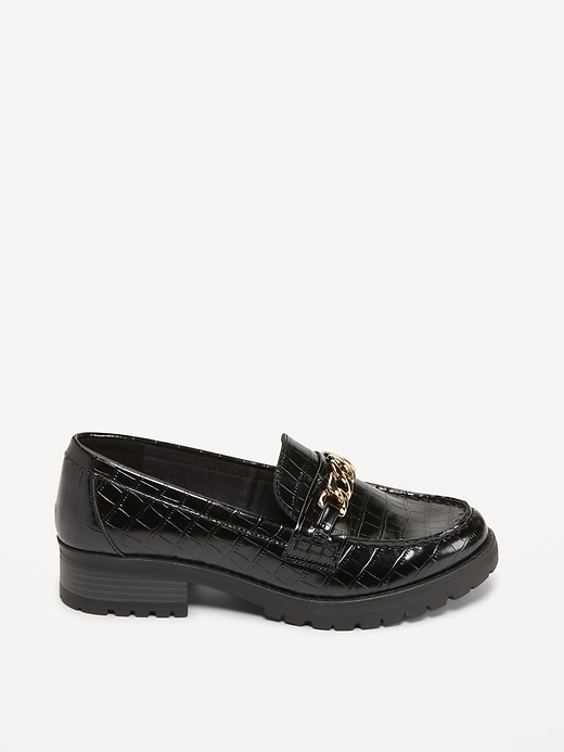 Image number 4 showing, Faux Leather Chunky Heel Loafers