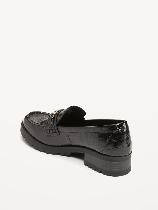 Image number 6 showing, Faux Leather Chunky Heel Loafers