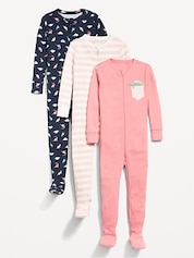 Unisex Snug-Fit 2-Way-Zip Printed Pajama One-Piece for Toddler & Baby