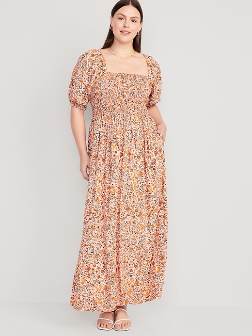 Image number 4 showing, Fit & Flare Smocked Floral Maxi Dress