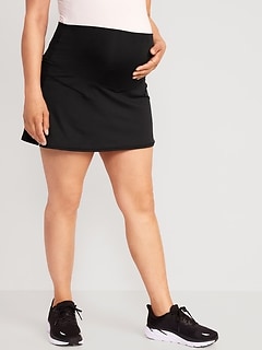 Maternity Rollover-Waist PowerSoft Skort
