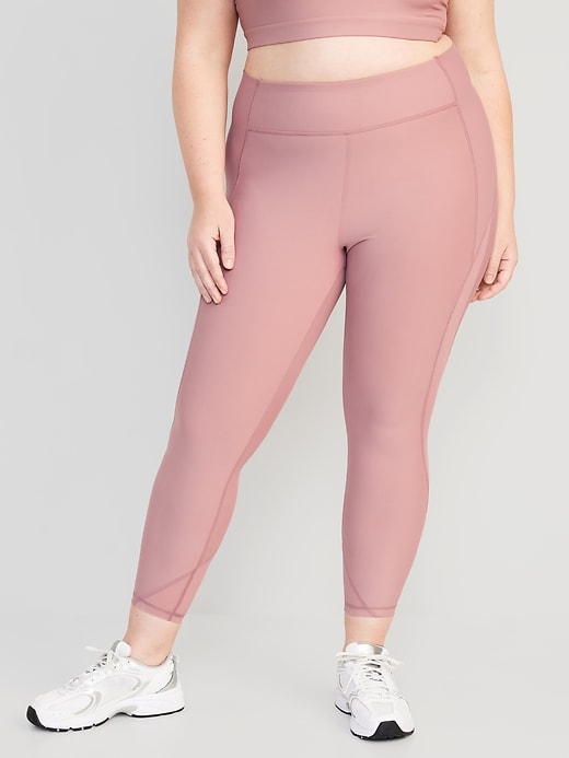 Image number 7 showing, High-Waisted PowerSoft Mesh-Panel 7/8 Leggings