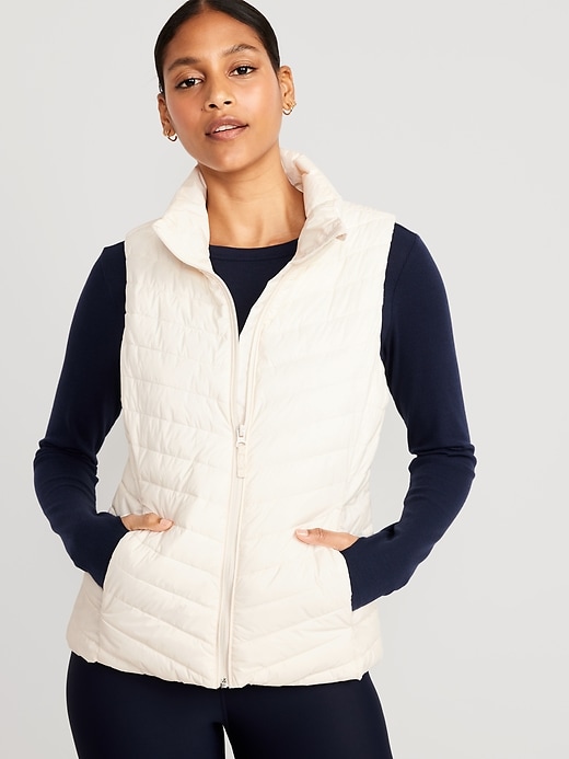 Image number 1 showing, Narrow-Channel Quilted Puffer Vest