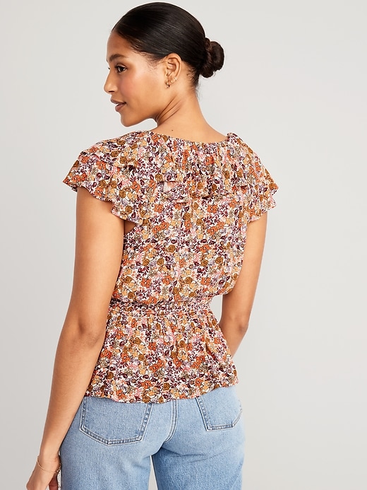 Image number 2 showing, Waist-Defined Ruffled Top
