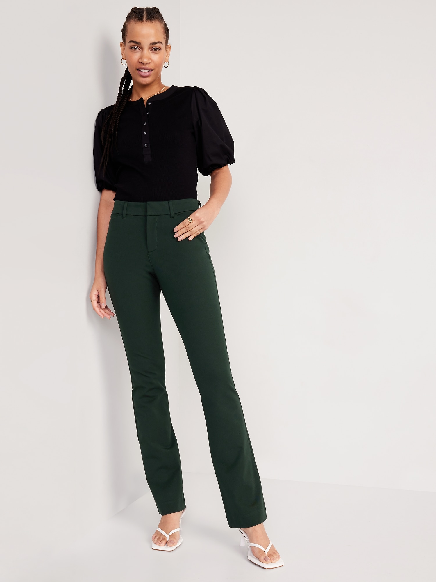 70s Emerald Green High Waisted Trousers - XXS, 23
